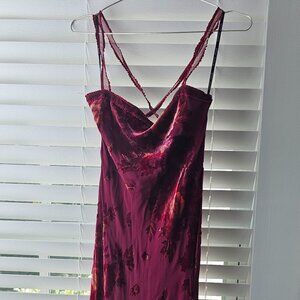 Betsey Johnson vintage 90s red velvet floral dress